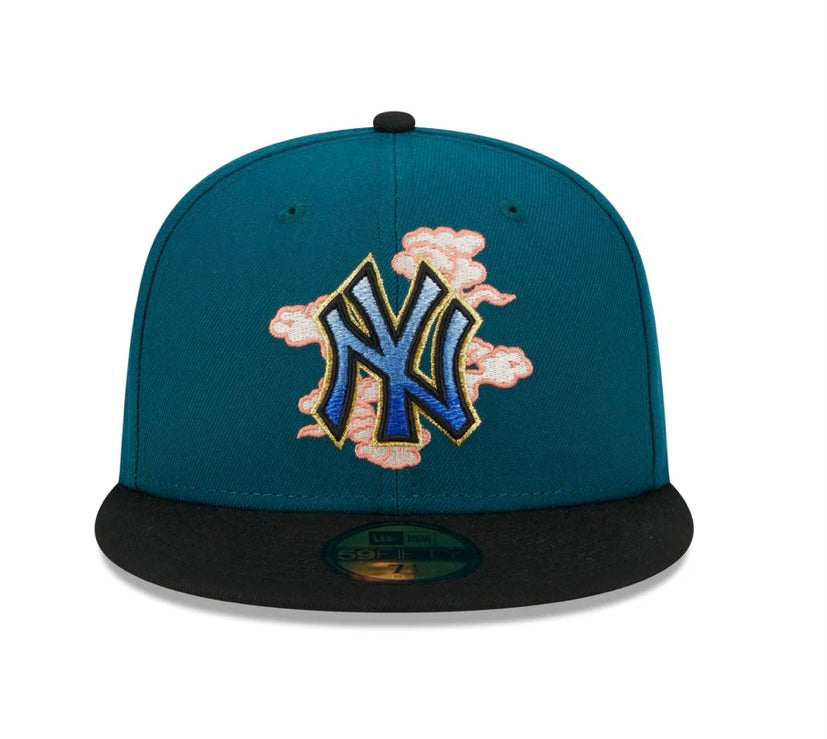 NEW ERA 59FIFTY MLB NEW YORK YANKEES CLOUD SPIRAL WORLD SERIES 2000 TWO TONE / GREY UV FITTED CAP