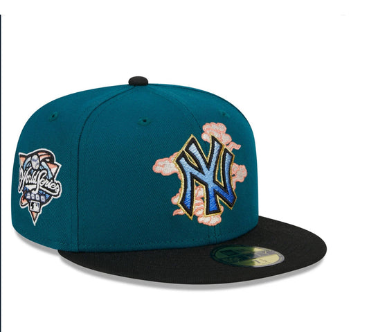 NEW ERA 59FIFTY MLB NEW YORK YANKEES CLOUD SPIRAL WORLD SERIES 2000 TWO TONE / GREY UV FITTED CAP